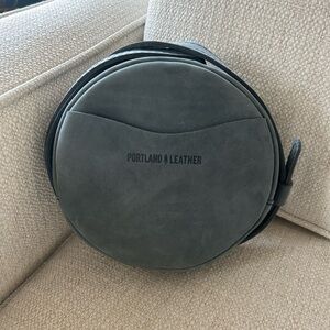 New! Portland Leather Circle Crossbody Small in Storm
